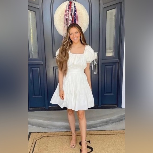 NWOT Rachel Parcell Ivory Puff Sleeve Dress - Picture 1 of 4